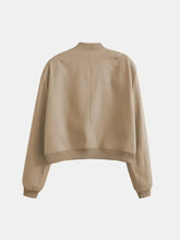 Pocketed Snap Down Baseball Collar Jacket Woman Outerwear