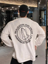 Men's Graphic Round Neck Long Sleeve T-Shirt White Mens Tops