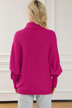 Merry Letter Embroidered High Neck Sweater Sweater Pullovers