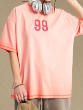 Men's Number Round Neck Half Sleeve T-Shirt Mens Tops