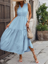 Notched Sleeveless Maxi Tank Dress Woman Maxi Dress