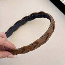 PU Leather Braided Hair Headband Camel One Size Hair Jewelry