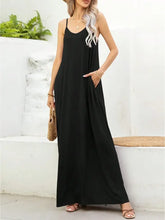 V-Neck Maxi Cami Dress with Pockets Woman Maxi Dress