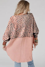 Textured Leopard Dropped Shoulder Blouse Woman Blouses