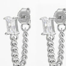 925 Sterling Silver Zircon Chain Earrings Earrings