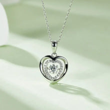 Moissanite 925 Sterling Silver Heart Necklace Silver One Size Necklaces