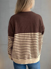 Striped Button Down Long Sleeve Cardigan Woman Outerwear