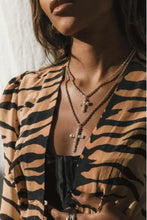 Brass Inlaid Zircon Cross Pendant Necklace Gold One Size Fashion Jewelry
