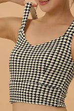 Crisscross Back Houndstooth Active Bra Woman Activewear