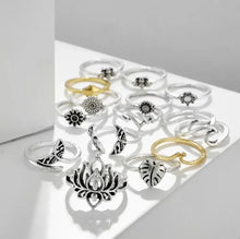 Alloy Multi Shapes 15-Piece Ring Set Fashion Jewelry
