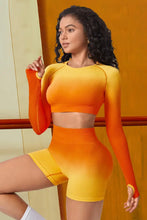 Gradient Sports Top and Shorts Set Pumpkin Woman Activewear