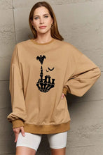Simply Love Full Size Halloween Element Graphic Sweatshirt Khaki Woman Sweatshirts