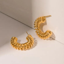 18K Gold-Plated Stainless Steel C-Hoop Earrings Earrings