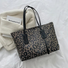 PU Leather Leopard Tote Bag Shoulder Bags