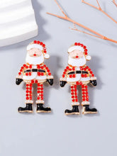 Alloy Rhinestone Santa Earrings Red One Size Earrings