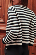 Striped Button Down Cardigan Woman Outerwear