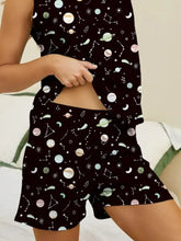 Printed Round Neck Top and Shorts Lounge Set Woman Loungewear Sets