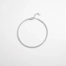 925 Sterling Silver Inlaid Zircon Bracelet Silver One Size Necklaces