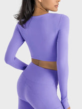 Millennia Ruched Cropped Long Sleeve Sports Top Woman Activewear