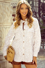 Leopard Collared Neck Dropped Shoulder Jacket Woman Outerwear