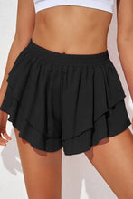 Layered Mid-Rise Waist Active Skirt Black Woman Activewear