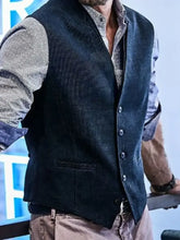 Men's Full Size Button Down Vest Plus Size Peacock Blue Mens Tops