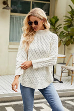 Slit Long Sleeve Mock Neck Sweater Sweater Pullovers