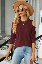 Round Neck Cold Shoulder T-Shirt Woman T Shirts