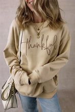 THANKFUL Round Neck Long Sleeve Sweatshirt Woman Sweatshirts