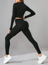 Mock Neck Long Sleeve Top and Leggings Active Set Woman Activewear