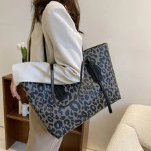 PU Leather Leopard Tote Bag Shoulder Bags