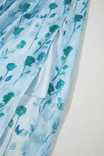 Floral Print Ruffled Side Slit Tube Top Maxi Dress Woman Maxi Dress