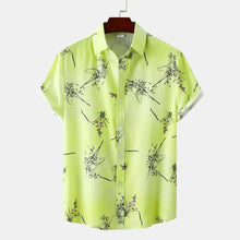 Men's Plus Size Short Sleeve Hawaiian Shirt Lime Mens Tops
