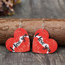 I LOVE YOU Heart Leather Earrings Earrings