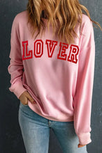 LOVER Round Neck Dropped Shoulder Sweatshirt Blush Pink Woman Sweatshirts