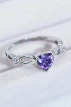 Crystal Heart 925 Sterling Silver Ring Rings