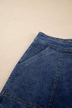 Asymmetrical Denim Skort with Pockets Denim Shorts