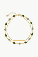 Alloy Double-Layered Bracelet Gold Green One Size Necklaces