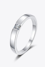 Inlaid Moissanite Rhodium-Plated Ring Silver Rings
