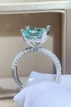 5 Carat Moissanite 925 Sterling Silver Ring Teal Rings