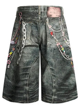Men's Wide Leg Denim Shorts Denim Shorts