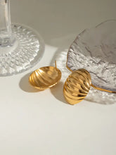 18K Gold-Plated Stainless Steel Ribbed Earrings Earrings