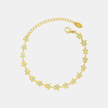 Titanium Steel Drip Oil Flower Bracelet Gold One Size Bracelets