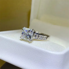 3 Carat Moissanite 925 Sterling Silver Square Shape Ring Rings