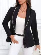 Single-Breasted Lapel Collar Blazer Woman Outerwear