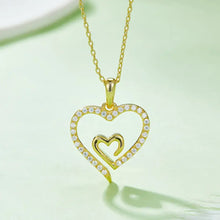 Moissanite 925 Sterling Silver Heart Pendant Necklace Gold One Size Necklaces
