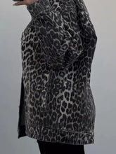 Leopard Button Up Long Sleeve Denim Top Woman Tops