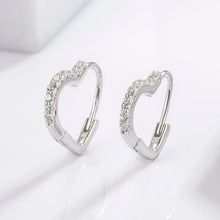 925 Serling Silver Zircon Heart Shape Earrings Silver One Size Earrings