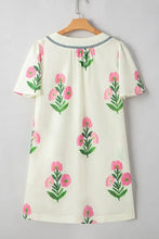 Floral Print Flutter Sleeve Summer Mini Dress Woman Casual Dress