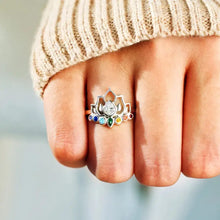 925 Sterling Silver Inlaid Zircon Lotus Shape Ring Rings
